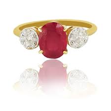 18k gold ruby ring with diamonds
