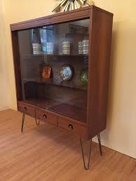 Mcm Glass Fronted Walnut Display