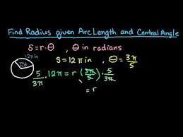 find radius given arc length and