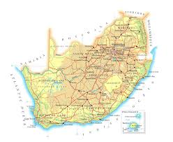 road map of south africa detailed