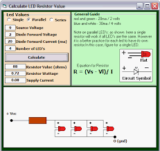 Led Resistor Calculator By Kenneth Foster From Psc Cd