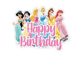 Disney Princess Birthday Cake Printable gambar png