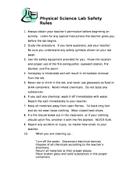 Science Lab Rules Doc Template Pdffiller