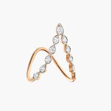 djula diamond v pear ring