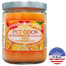 These candles not only look attractive and smell fantastic, but more importantly their unique enzyme formulation attacks and removes pet odors when burning. Pet Odor Exterminator Candle Orange Lemon Splash Lambert Vet Supply