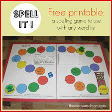 spell it a printable spelling game