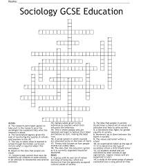 sociology gcse education crossword
