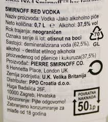 vodka smirnoff red label 1l
