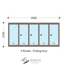 5 Panel Folding Doors Dimension 3300 X