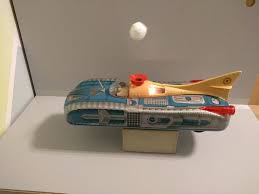 Comandați jucării în toys toys! Lemezarugyar Tin Toy Litho Space Rocket Moon Car Catawiki