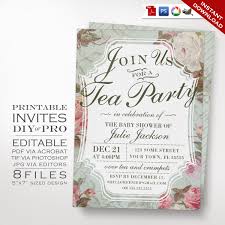 Vintage Rose Baby Shower Invitation Template Diy Country Baby