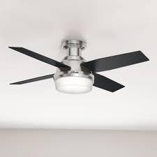 Hunter Fan 44 Dempsey Low Profile 4 Blade Led Flush Mount Ceiling Fan With Remote Control And Light Kit Included Reviews Wayfair