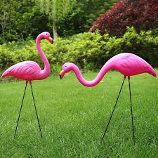 Fun Small Pink Flamingo Yard Ornament