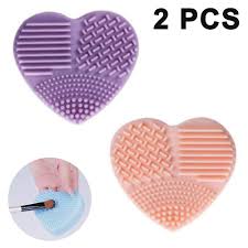 2pcs makeup brush cleaning mat silicone