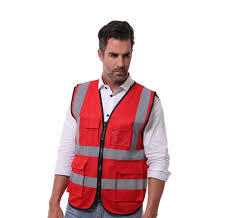 Improve traffic or construction safety with when working in dangerous conditions, wearing high visibility safety vests can prevent injury and save lives. Fluorescence Orange With Navy Blue Reflective Strips Free Logo Design Safety Vest U L Group Limited Ecplaza Net