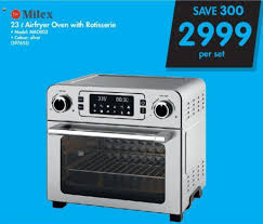 milex 23l airfryer oven with rotisserie