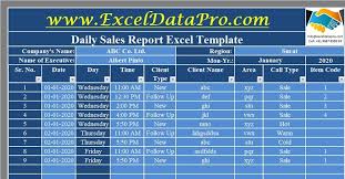 daily s report excel template