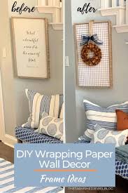 diy wrapping paper wall decor frame