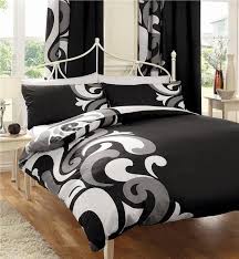 double duvet set black grey quilt