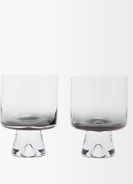 Tom Dixon Set Of Two Tank Wine Glasses