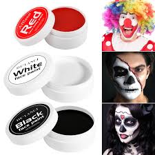 black white red face paint clown makeup