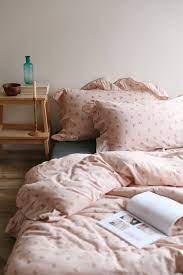 Fl Bedding Set Pink Green Ruffle
