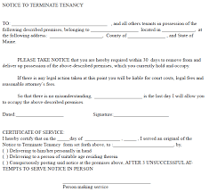 Maine 30 Day Notice To Terminate Tenancy Ez Landlord Forms