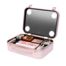 travel makeup case w large lighted