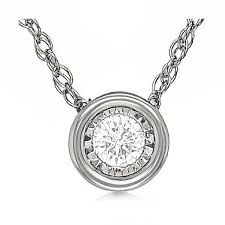 14k diamond bezel necklace goldmart