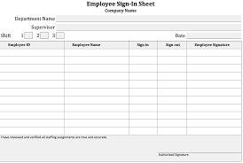 employee sign in sheet the