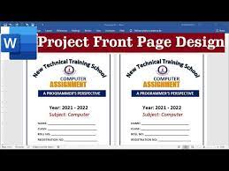 ignment front page format in word