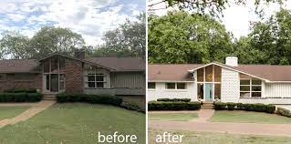 A hodgepodge of brick and crumbling concrete gave this ranch a dated appearance that buried its potential. Tips For Painting Your Exterior Brick A Beautiful Mess