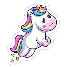 cute cartoon unicorn sticker