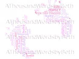 New Baby Girl Word Art Instant Download Meylah