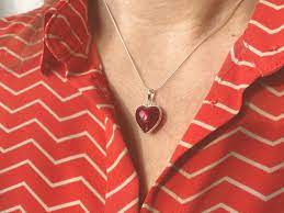 Red Heart Pendant Murano Glass Heart