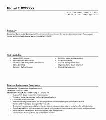 Commercial Construction Superintendent Resume Sample