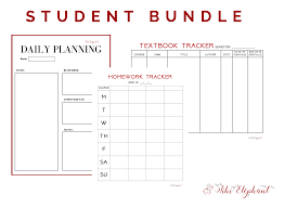 Student Package Daily Planning Homework Tracker Textbook
