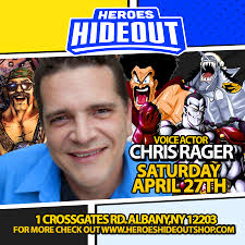 Heroes Hideout - For our second guest of this event we will be having Chris  Rager!!! 💲Prices: TBA 🗓 Date and Time: Saturday, April 27th, 2024 Starts  at 11am 📍 Location: Heroes