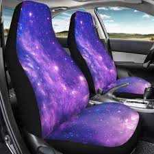 Purple Cosmic Galaxy Car Seat Covers