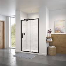 Sliding Shower Door In Matte Black