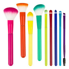 9 pieces colorful makeup brush makeup