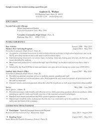 Sample Job Resume For College Student Templates At