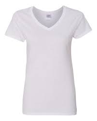 Gildan 5v00l Ladies Heavy Cotton V Neck T Shirt With Tearaway Label