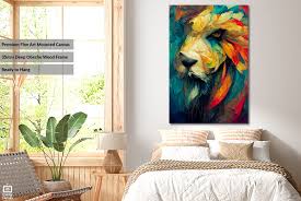 Abstract Lion Wall Art Mounted