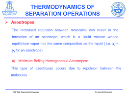 Thermodynamics Of Separation Operations