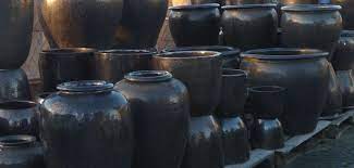 Dark Bronze Glazed Pots And Planters