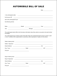Blank Bill Sale Auto Of Template Example Form Dmv Texas Ffshop