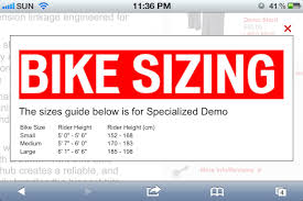 Whats Your Height And Frame Size Specialized Demo 8