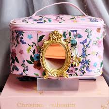 pink fl makeup brusher slots bag