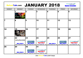 January 2018 Irs Wheres My Refund Updates Calendar